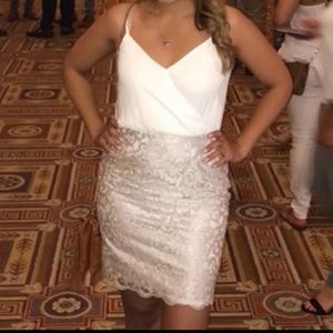 White Sequin Mini Dress